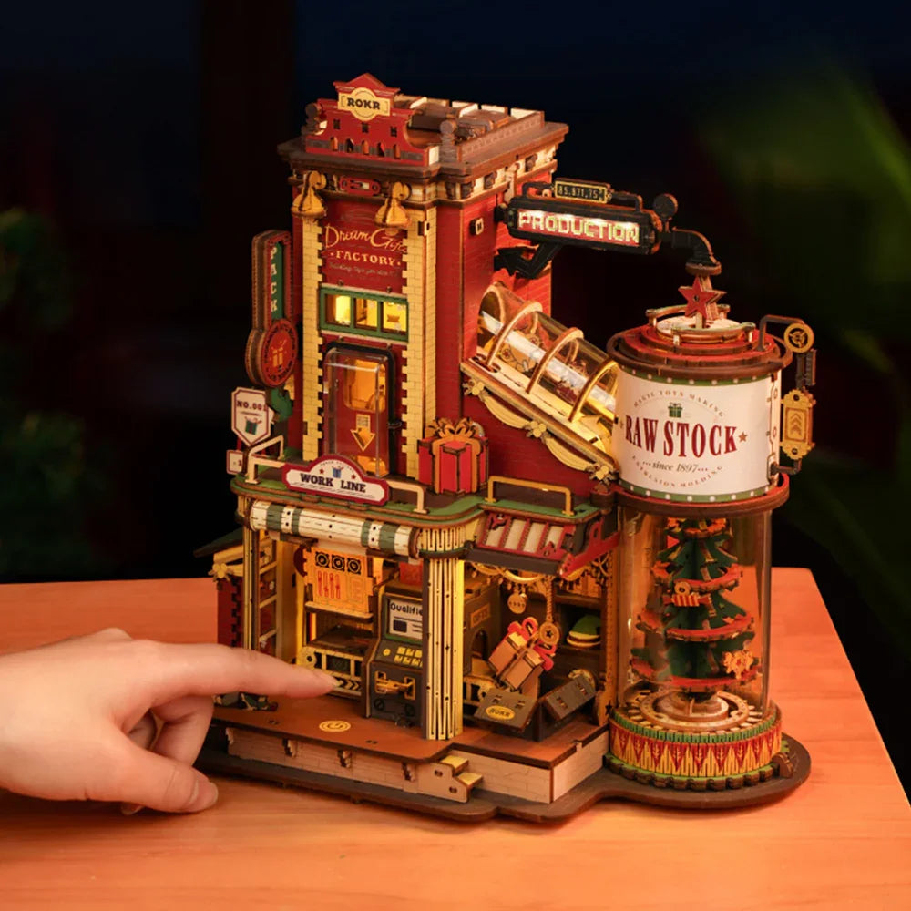 3D Wooden Puzzle Music Box Christmas Gift Factory