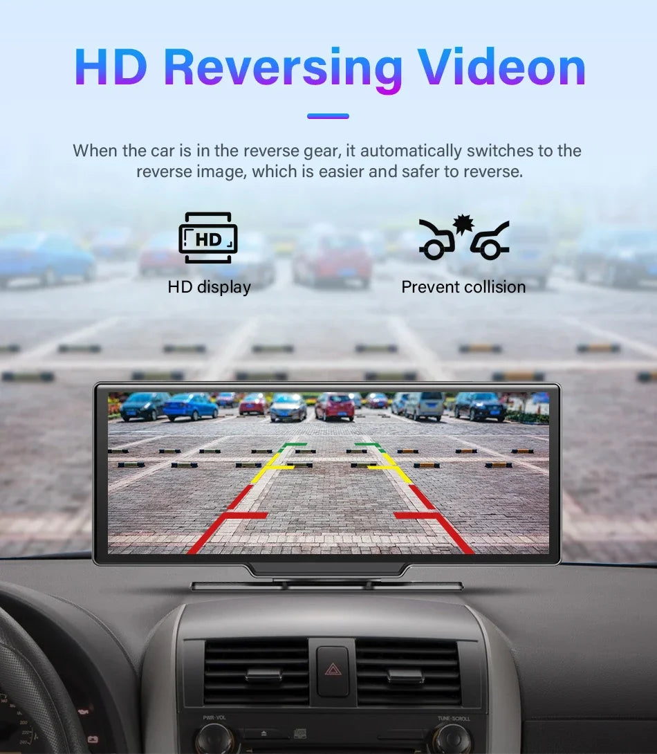 10.26 Inch 4K Dash Cam Rear Camera 64G