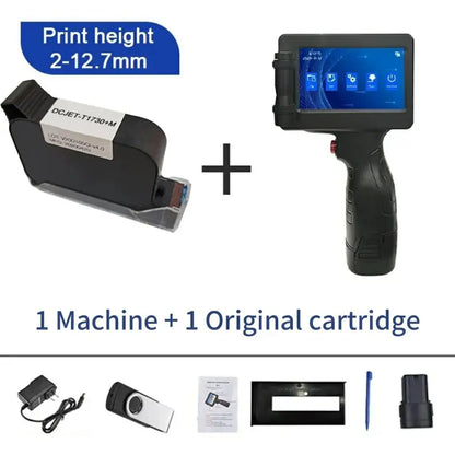 Handheld Inkjet Printer 12.7mm Date Code QR Logo Printing