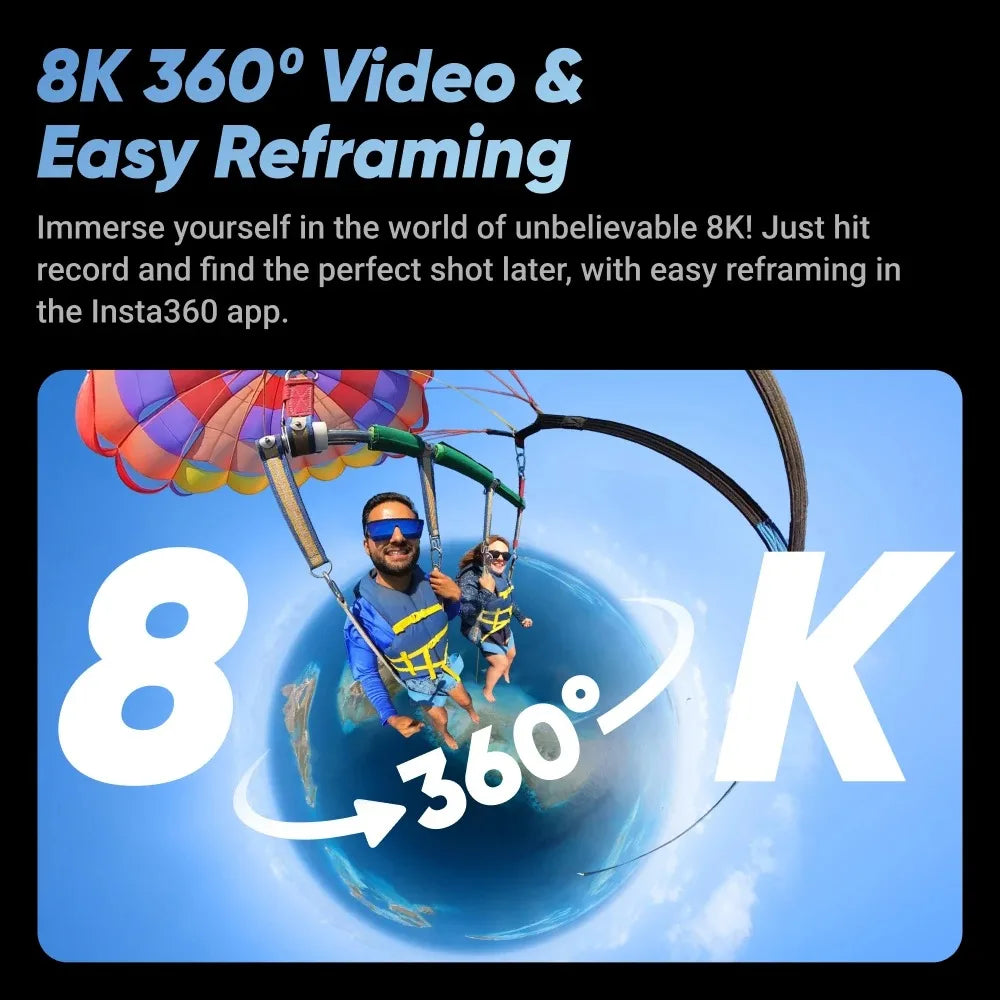 Smart 8K 360° Camera Waterproof Action Cam