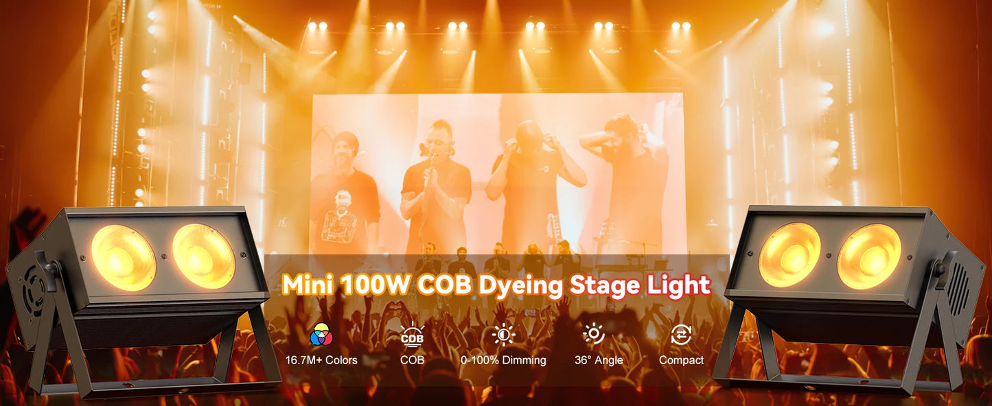 4 Pack COB LED Stage Lights for Weddings and Parties