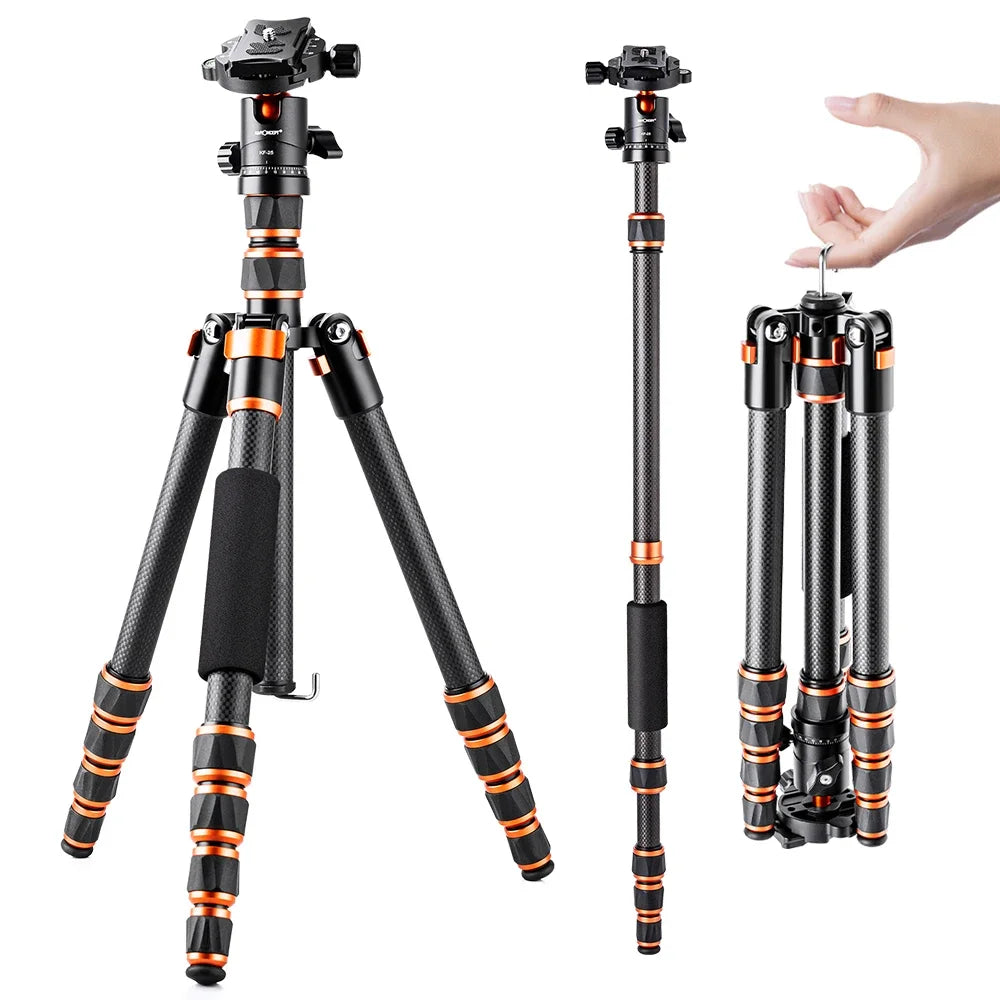 60 Inch Carbon Fiber Tripod with Detachable Monopod