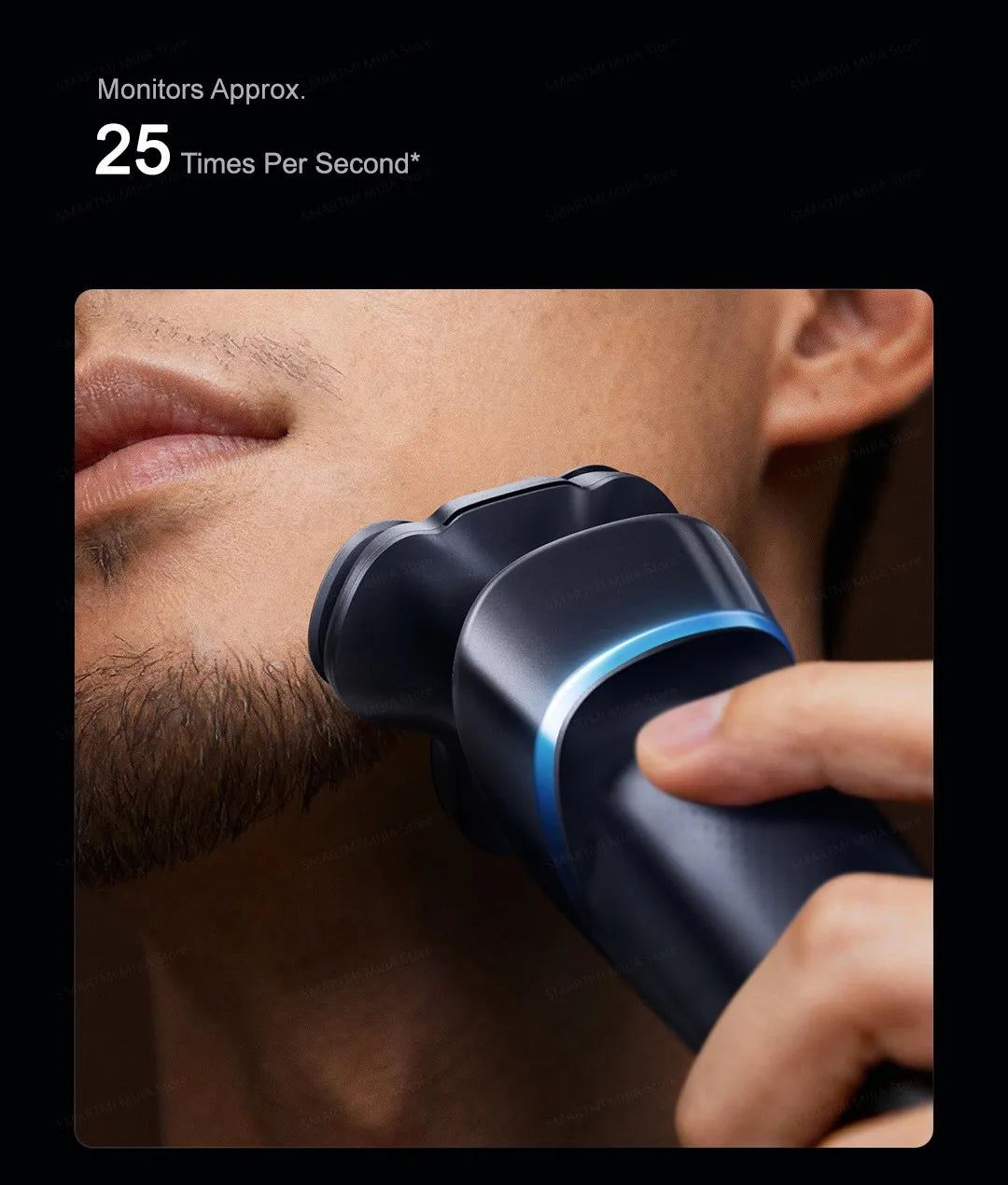 Smart Wet Dry Electric Razor 360 Degree Floating Head Display