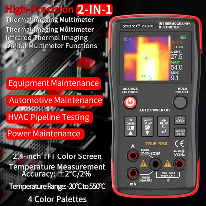 Two-in-One Infrared Thermal Imager & Multimeter Tool