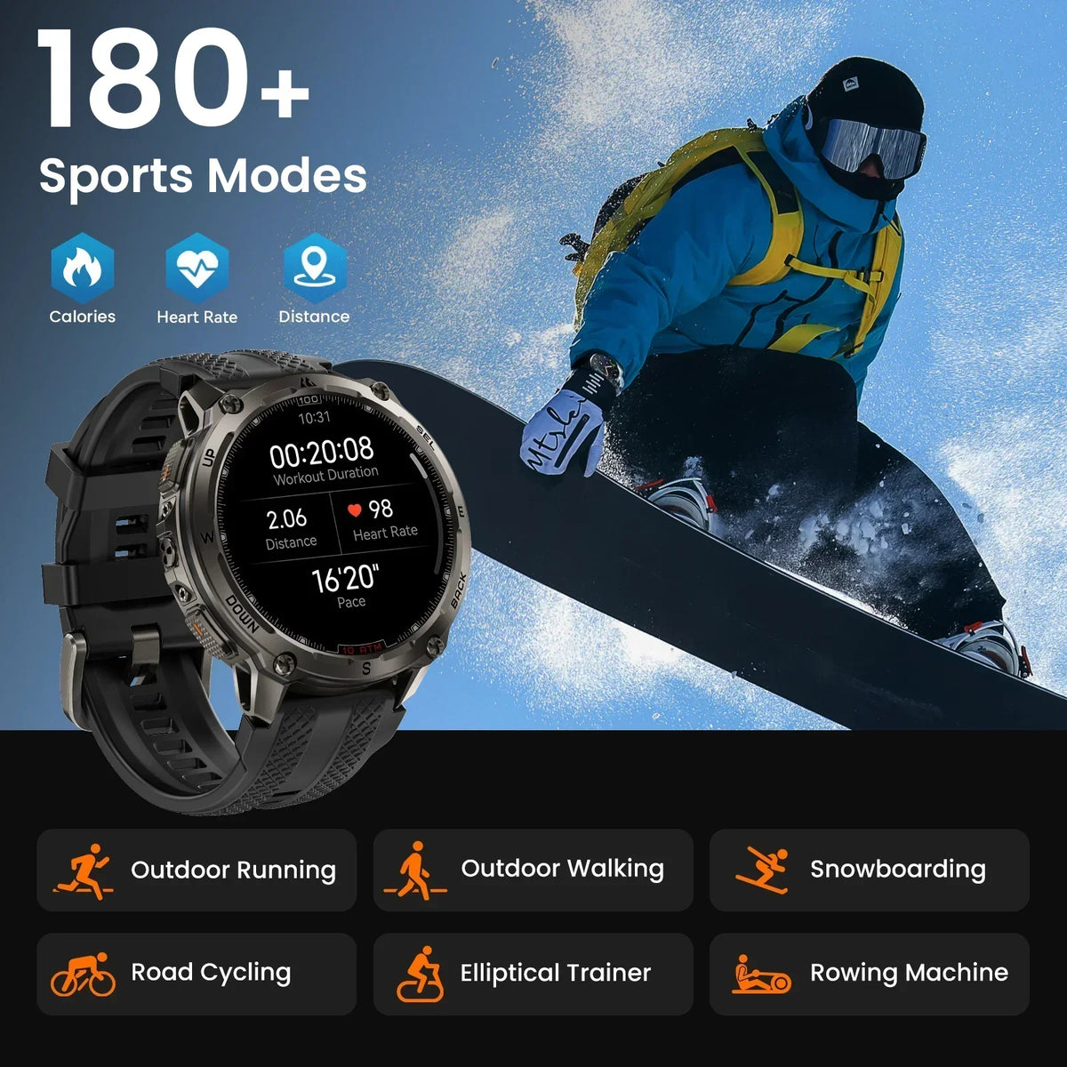 Men’s Stainless Steel Smartwatch with Offline Maps
