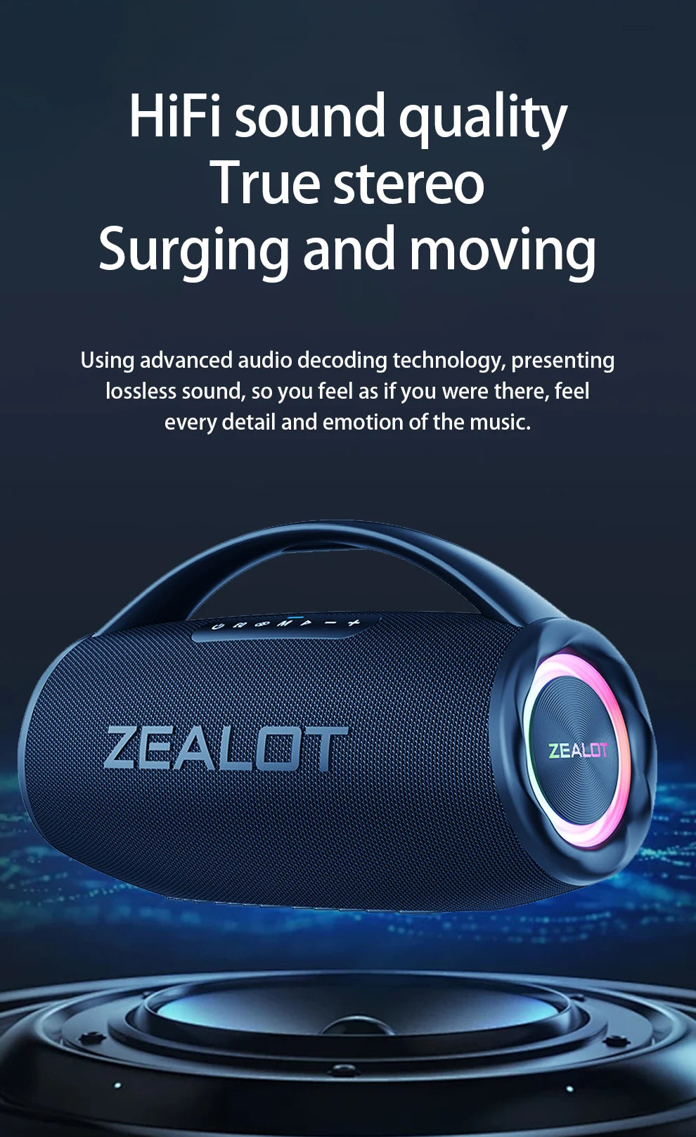 80W Portable Bluetooth Speaker Waterproof 16000mAh RGB TWS