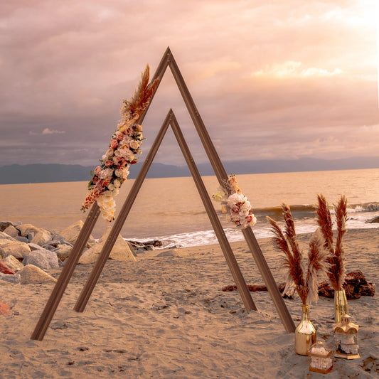Wooden Wedding Ceremony Arch Stand 2-Piece Backdrop Frame