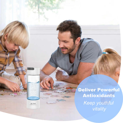 Portable Hydrogen Water Bottle with Dual Chamber Ionizer