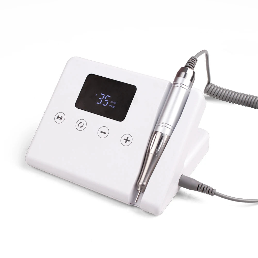 Portable 35000RPM Electric Nail File Machine White