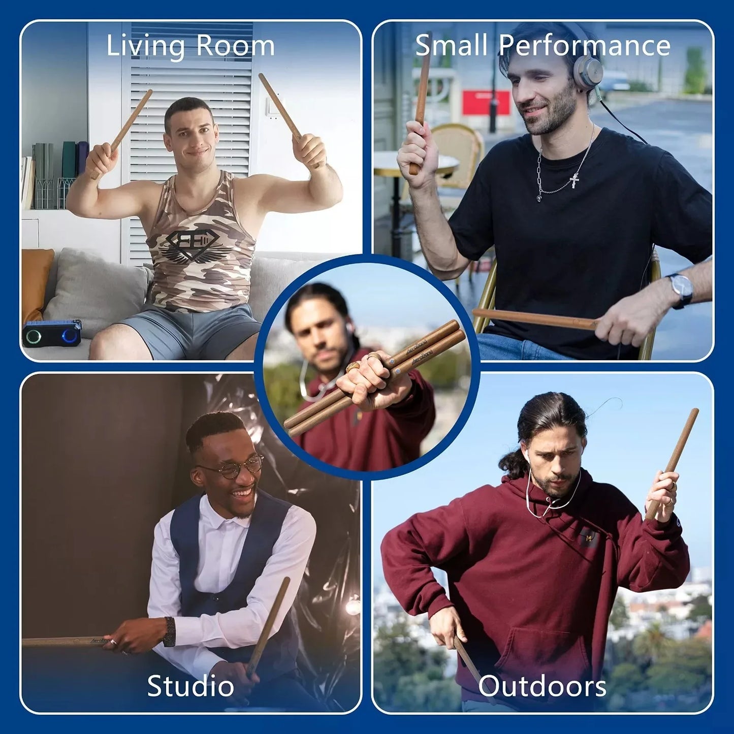 Wireless Electronic Air Drum Set with Foot Pedals