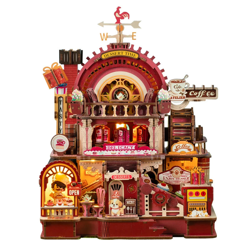 DIY Miniature Casa House Kit with Wooden Figurines for Gifts