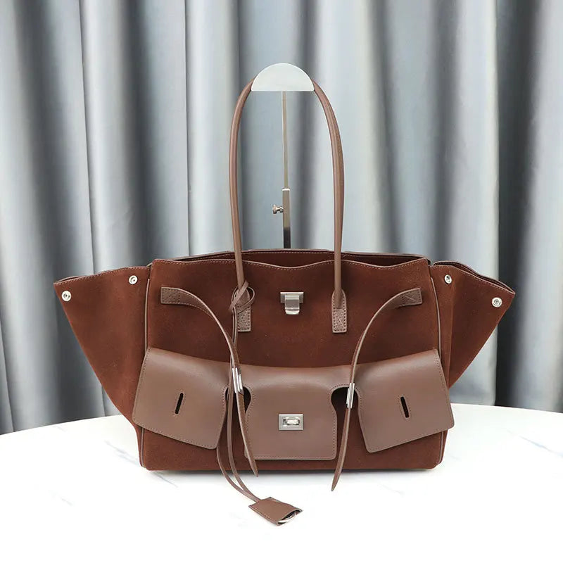 Cowhide Messenger Bag Spacious Tote