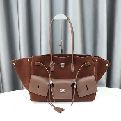 Cowhide Messenger Bag Spacious Tote