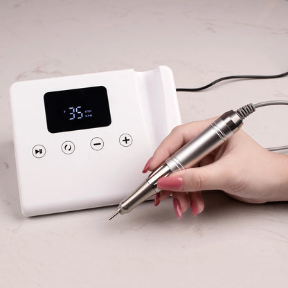 Portable 35000RPM Electric Nail File Machine White