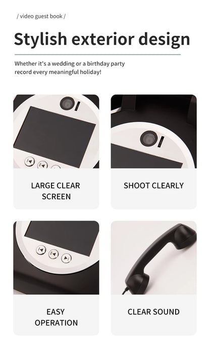 Wedding Video Guestbook Phone for Party and Banquet Wishes White