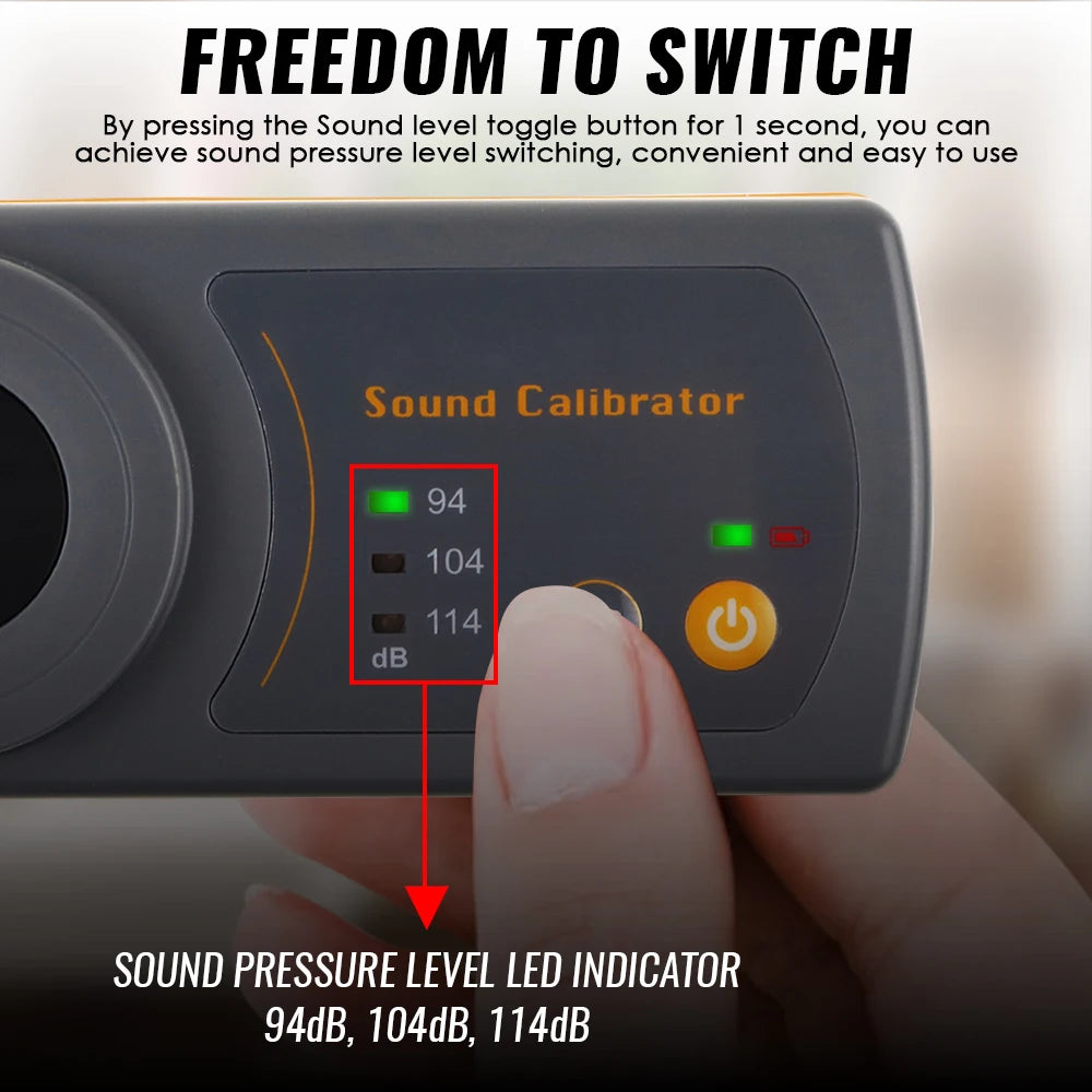 High-Accuracy 114dB/94dB Sound Level Calibrator