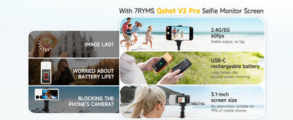 Wireless Selfie Monitor 4K/60fps with Remote for Smartphone Vlogging