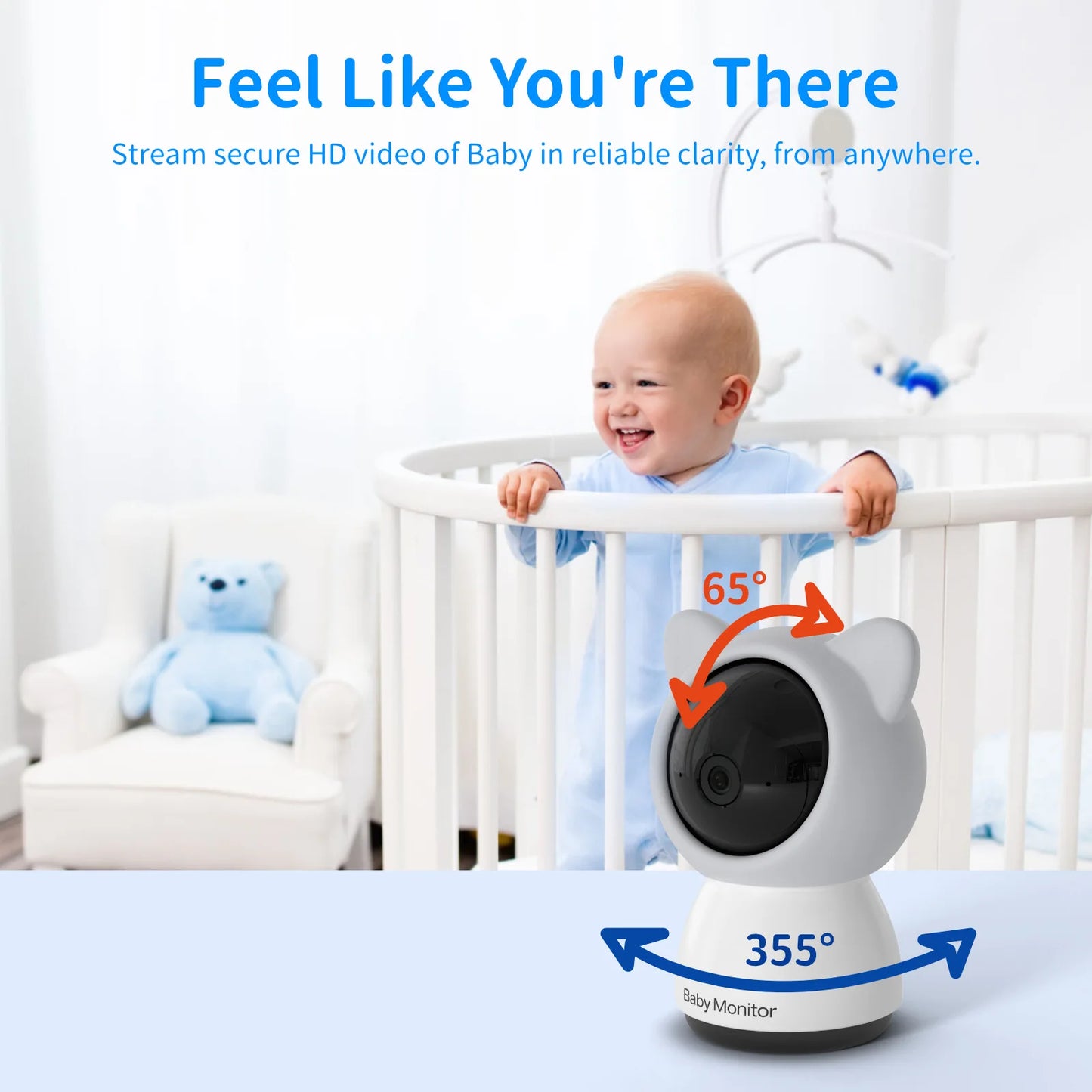 5 Inch Video Babyphone with Temperature Humidity and HD Display