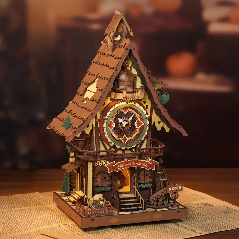 DIY Colorful 3D Cuckoo Clock Puzzle with Moving Gears
