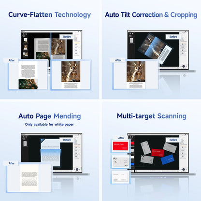Portable 13MP Book and Document Scanner with Curve Flattening