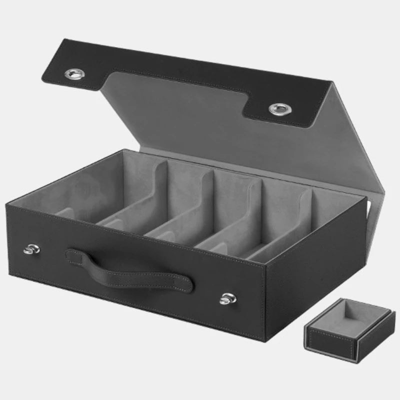 5-Row Trading Card Storage Box with Handle 3900+ Capacity