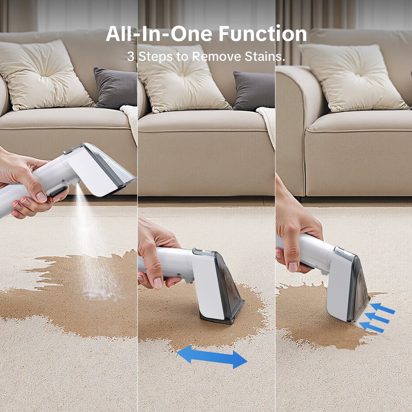 Heavy Duty Portable Carpet and Upholstery Cleaner with 1.75L Tan