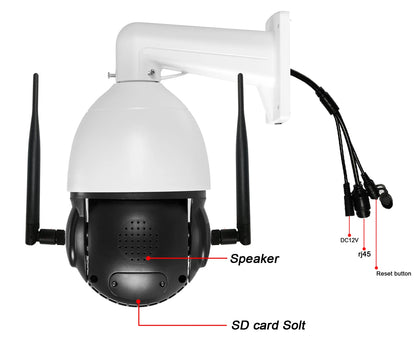 8MP 4K WiFi PTZ Camera with High-Speed Zoom