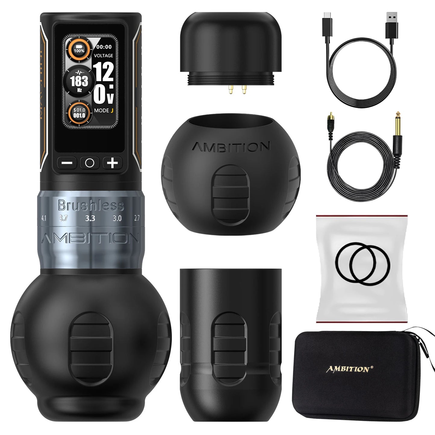 Wireless Tattoo Machine Silver 280 Adjustable Stroke