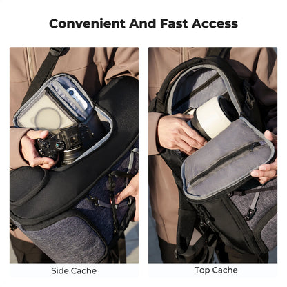 25L Camera Backpack with Laptop Compartment and Tripod Strap