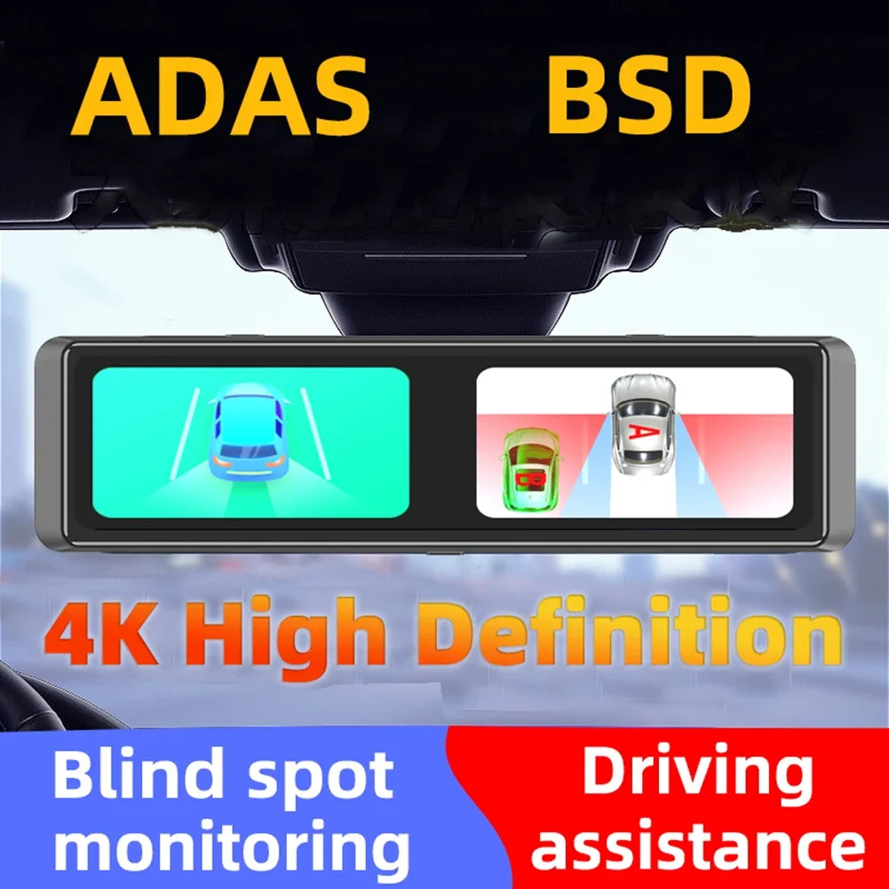 12-Inch 4K Dash Cam ADAS Blind Spot Monitor