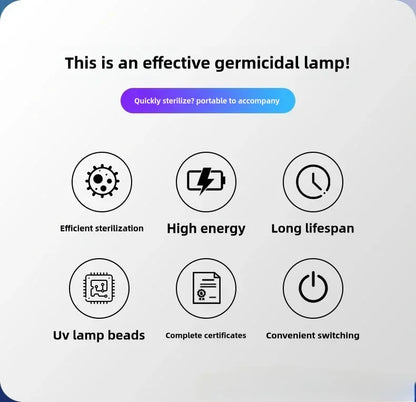 Sterilisation Lamp 275nm 405nm Handheld Portable 5W UV