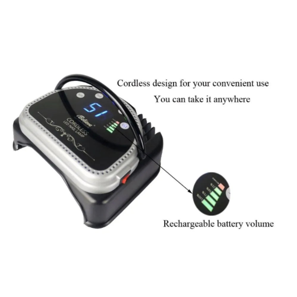 64W Cordless Rechargeable LED UV Nail Lamp Dryer