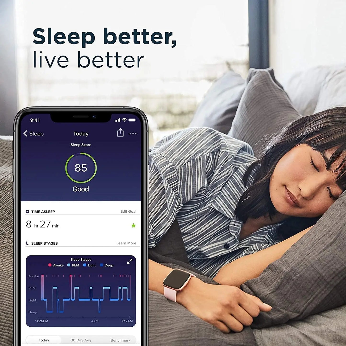 Waterproof Black Smartwatch with Sleep & Swim Tracking