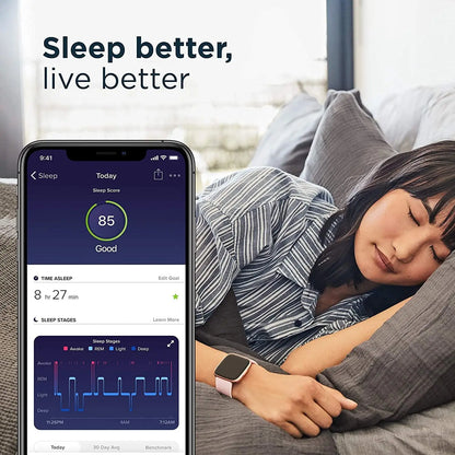 Waterproof Black Smartwatch with Sleep & Swim Tracking