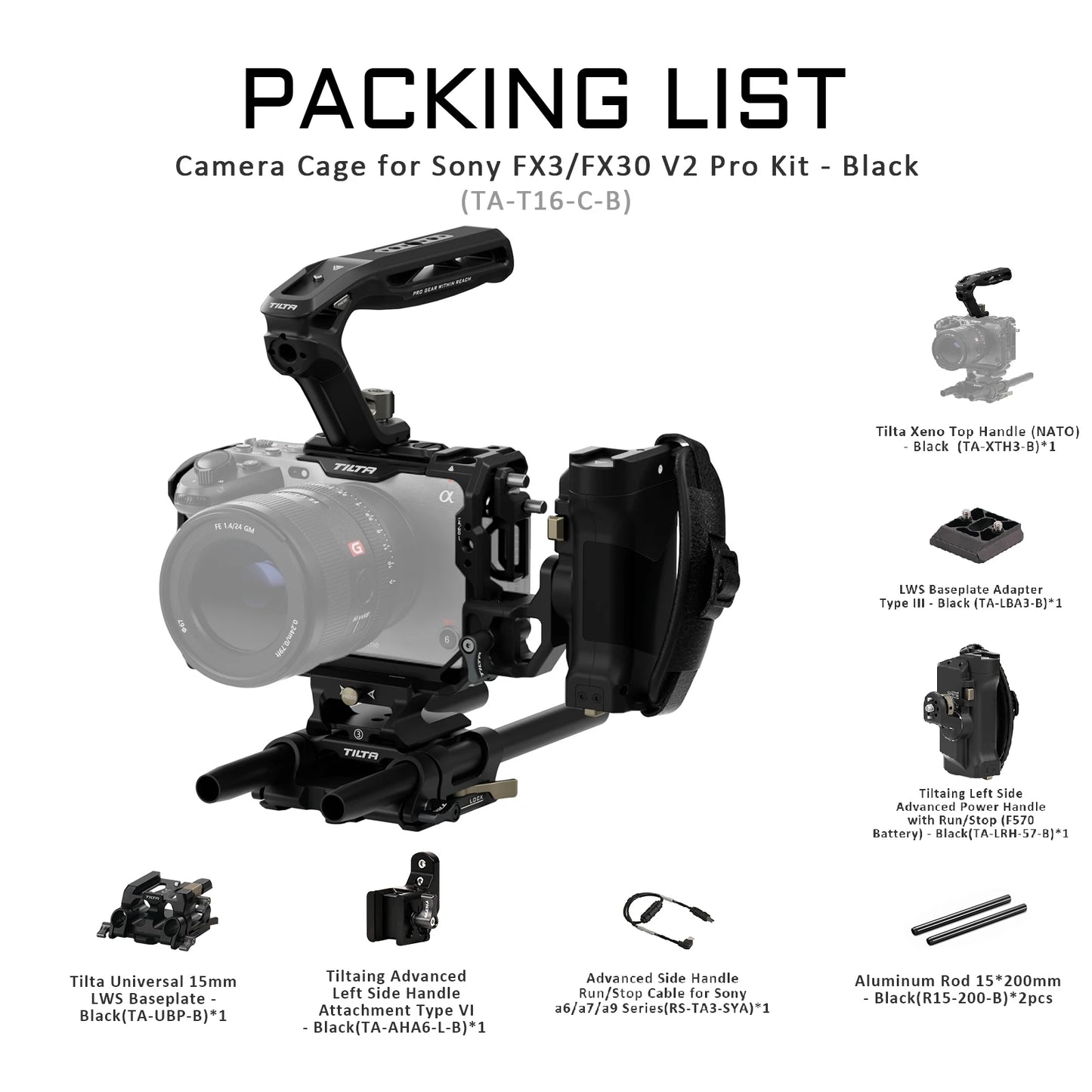 Black Full Cage Rig for Sony FX3/FX30