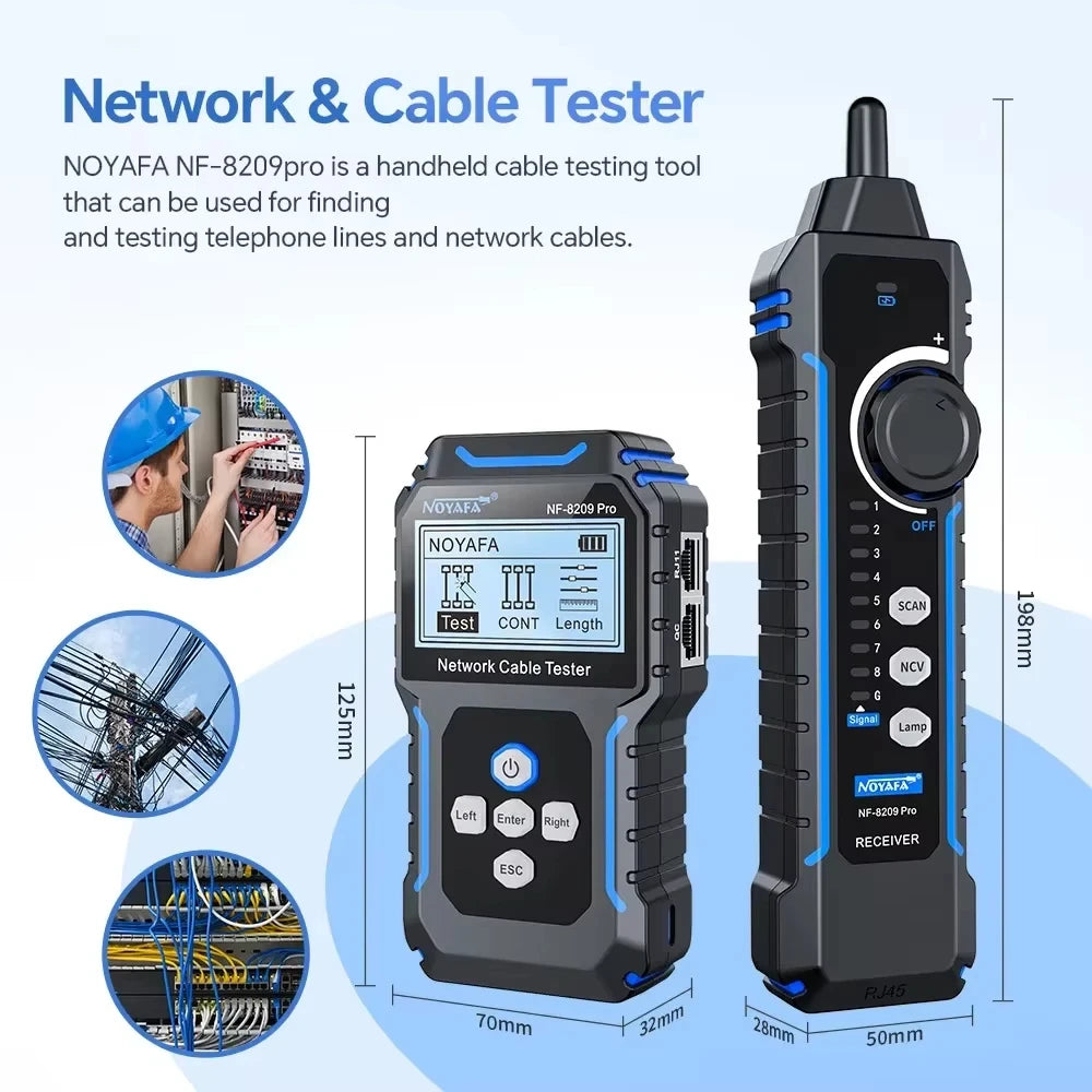 Professional Network Cable Tester Cat5 Cat6 PoE Length Tester