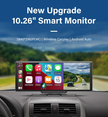 10.26 Inch 4K Dash Cam Rear Camera 64G