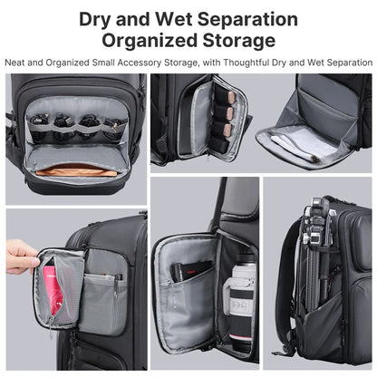 35L Waterproof Camera Backpack with Large Storage