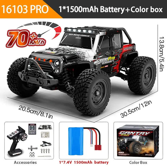 Remote Control Off Road Car 1:16 4WD with LED Lights