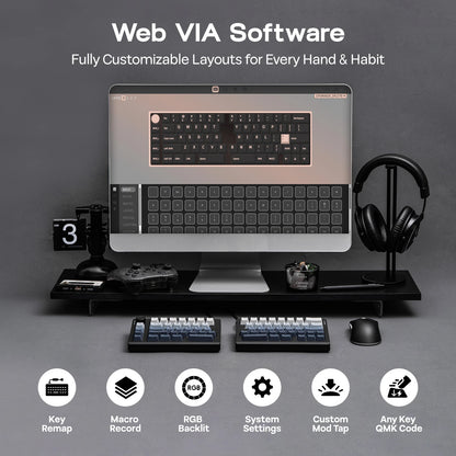 Split70 Wireless Split Mechanical Keyboard Black