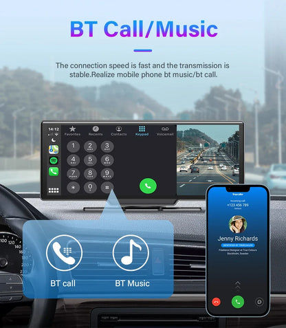 10.26 Inch 4K Dash Cam Rear Camera 64G