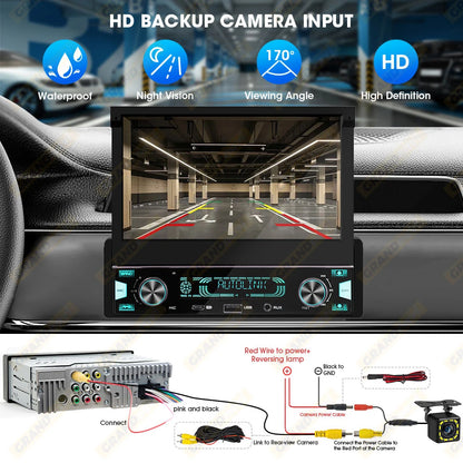 7-Inch Retractable Car Stereo with Wireless CarPlay