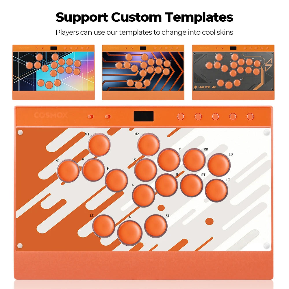 Orange Magnetic Leverless Arcade Controller for PC PS4 PS5