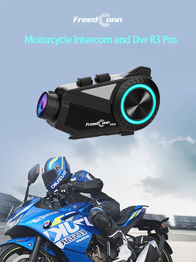 Motorbike Helmet Intercom 1440P DVR 2 Sets