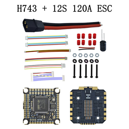 120A 3-12S FPV ESC H743 Flight Controller Stack