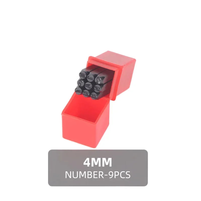 36-Piece 10mm Metal Alphabet & Number Punch Set