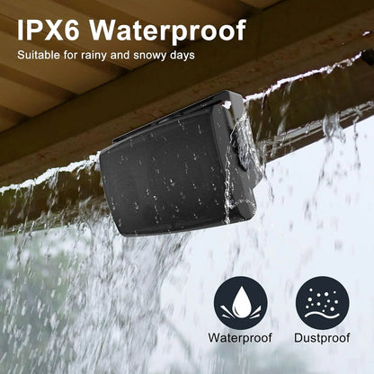 6.5 Inch Waterproof Bluetooth Wall Speakers with Powerful Bass Black
