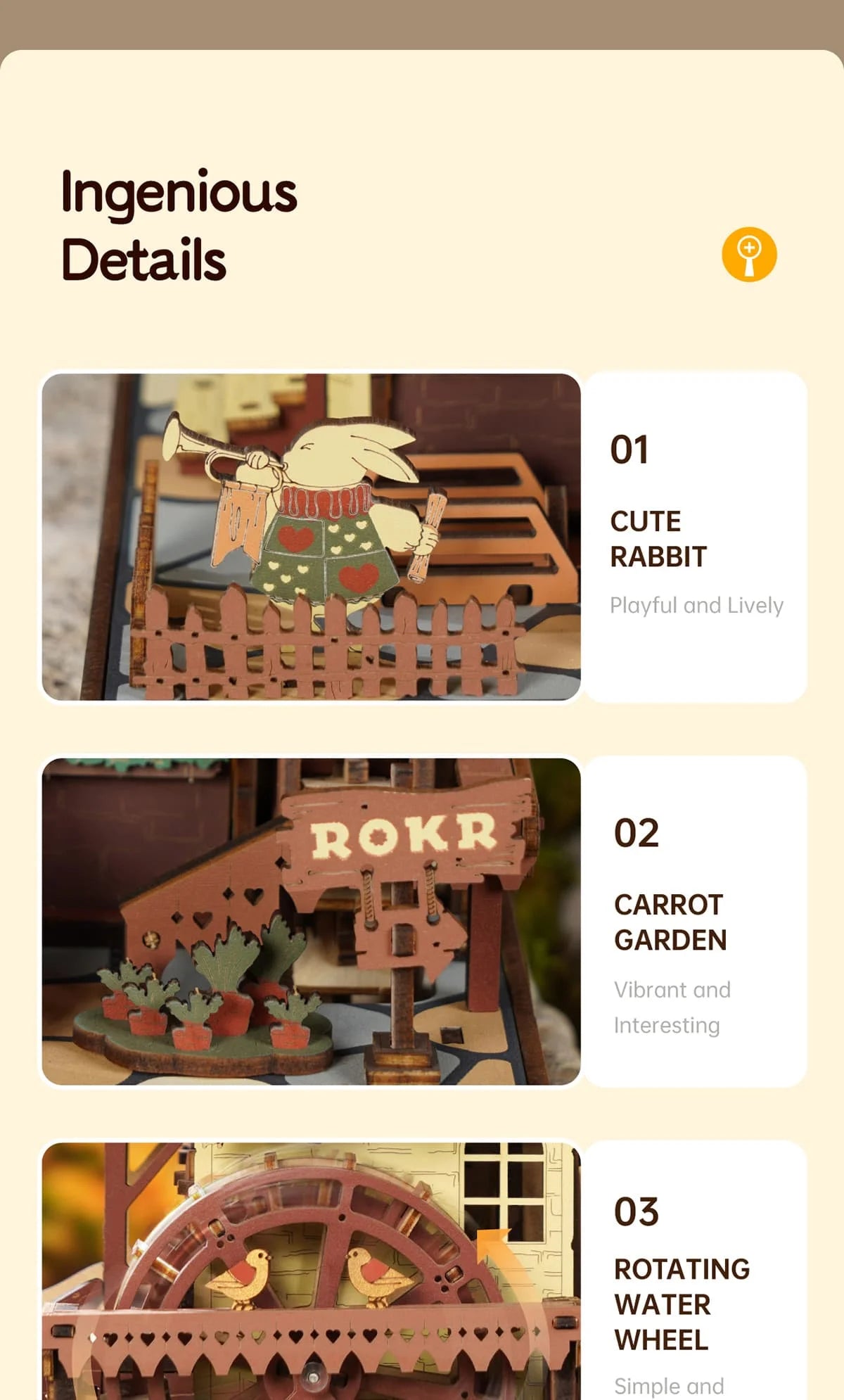 Wooden 3D Cuckoo Clock Puzzle with Moving Mechanism