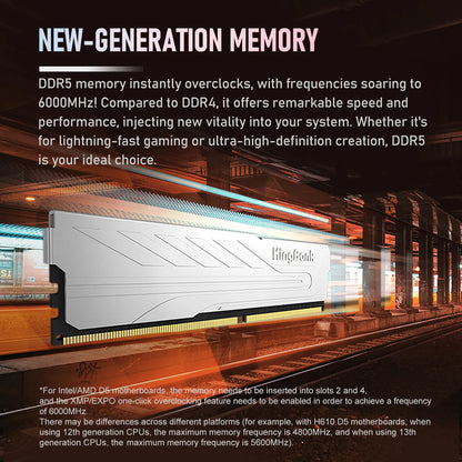 16GB DDR5 6000MHz High Speed RAM for Gaming Computers