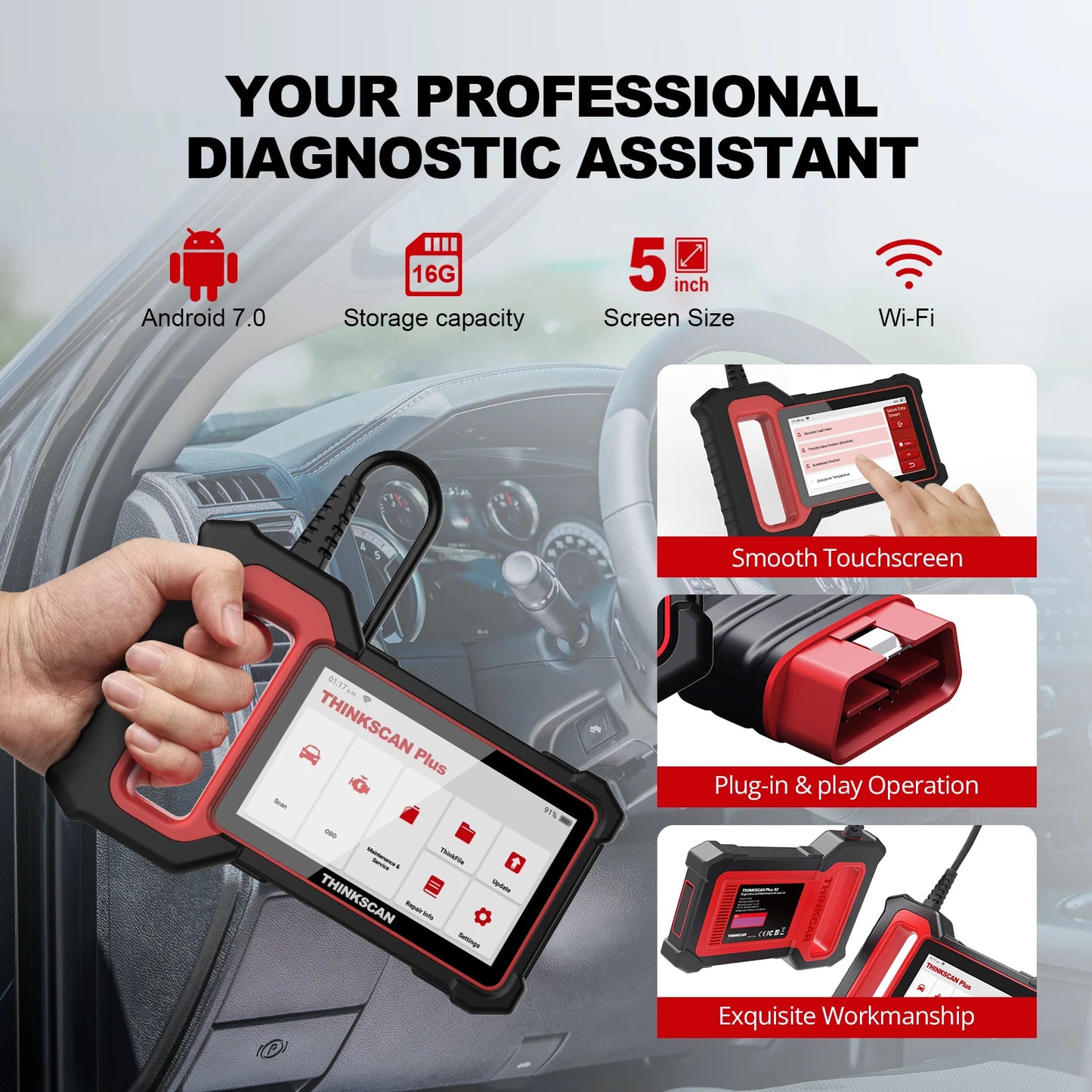 Vehicle Diagnostic Scanner Thinkscan Plus S6 Engine and ABS